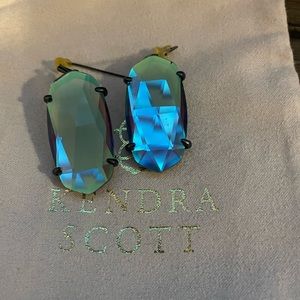 HTF Kendra Scott Esme in Navy gunmetal and indigo dichroic